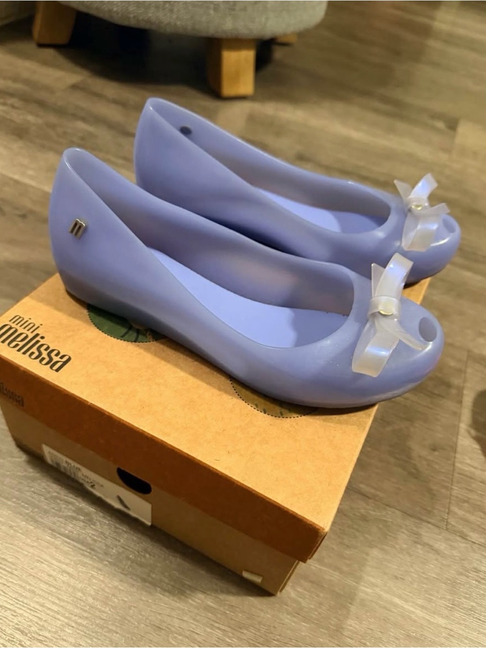 Mini Melissa Cinderella Jelly Ballet Flats with Sheer Bow
